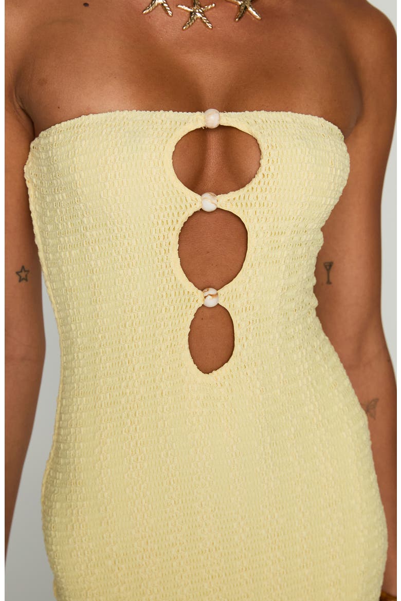 Saijana Strapless Maxi Dress, Alternate, color, LEMON