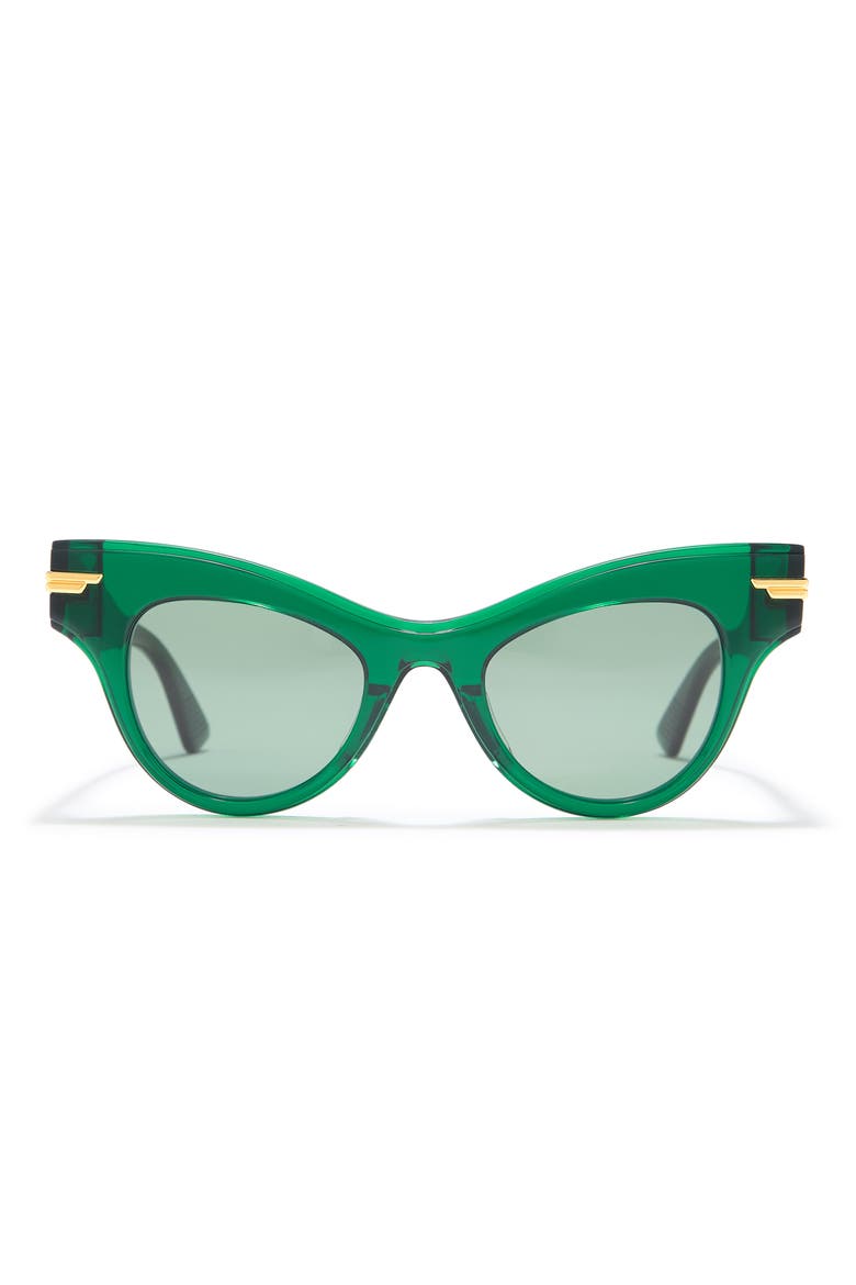 47mm Cat Eye Sunglasses, Main, color, GREEN GREEN GREEN
