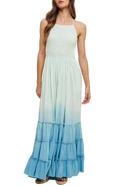 Ombré Smocked Maxi Dress