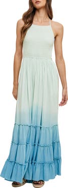 WISHLIST Ombré Smocked Maxi Dress