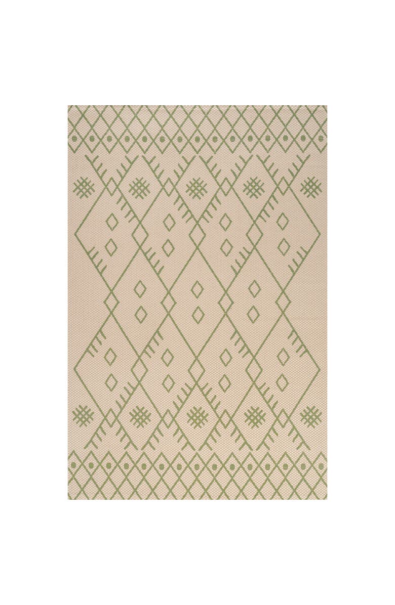 JONATHAN Y Boho Moroccan Indoor/Outdoor Area Rug, Main, color, Beige/Green