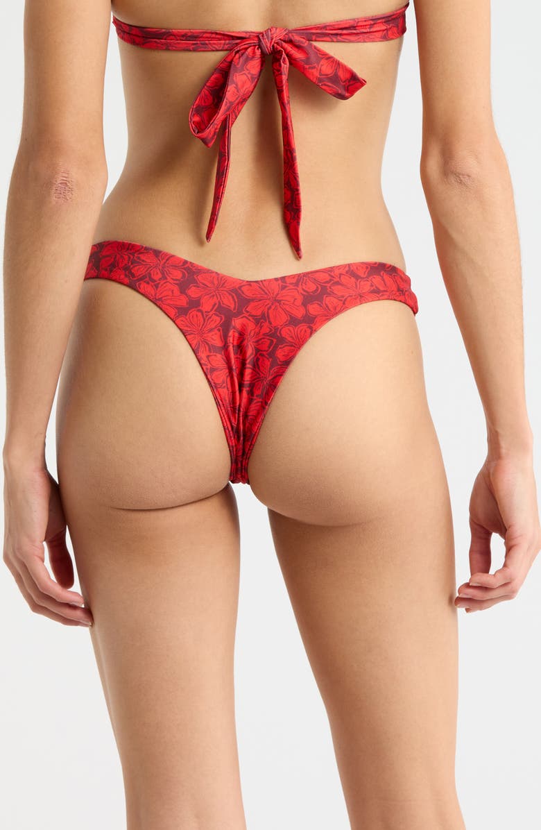 Kulani Kinis Y-Cut Thong Bikini Bottoms, Alternate, color, Sassy Sangria