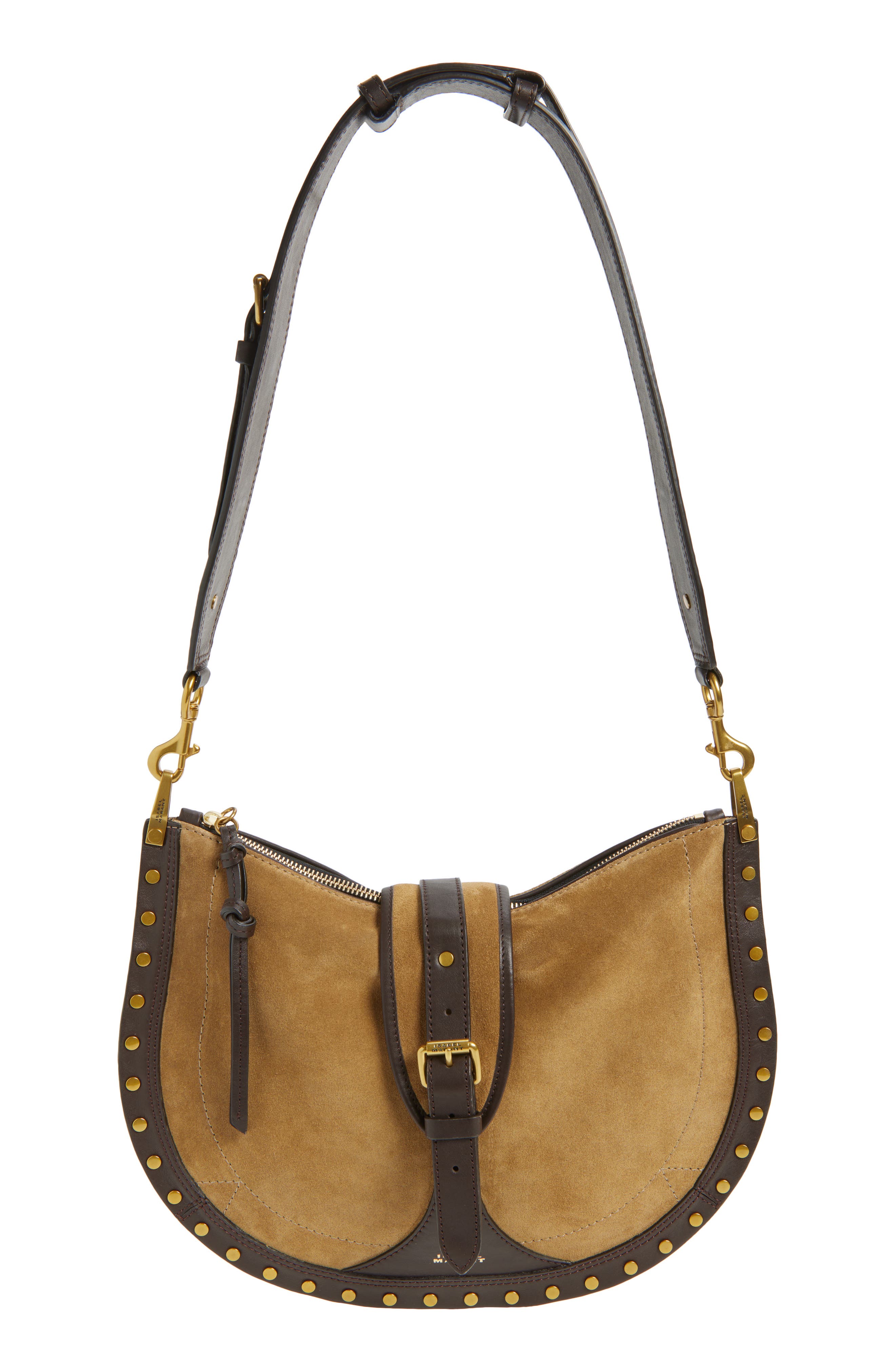 Isabel Marant Oskan Soft Zip Bag, Main, color, Taupe