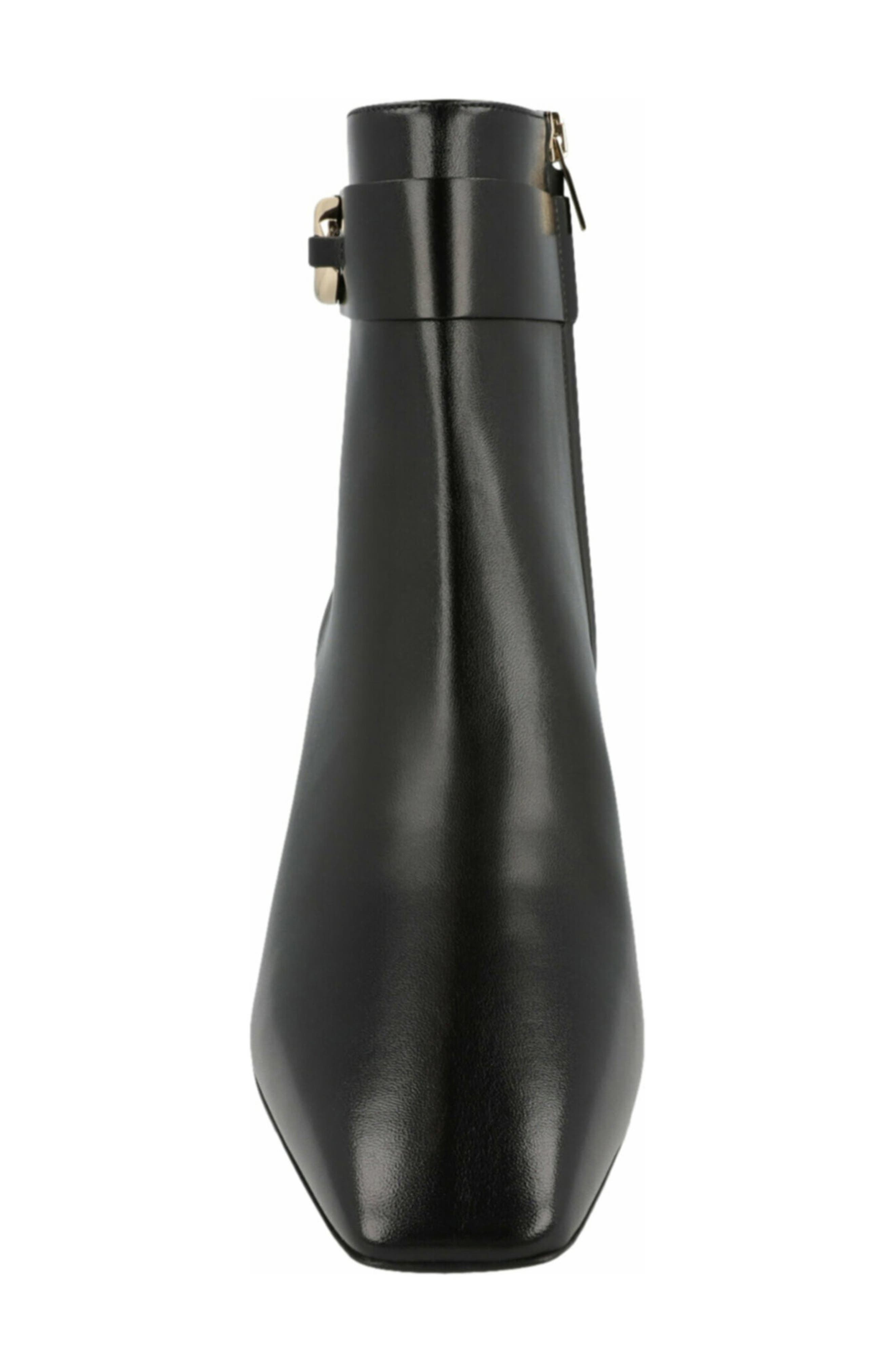 FERRAGAMO Placida Leather Bootie, Alternate, color, Black