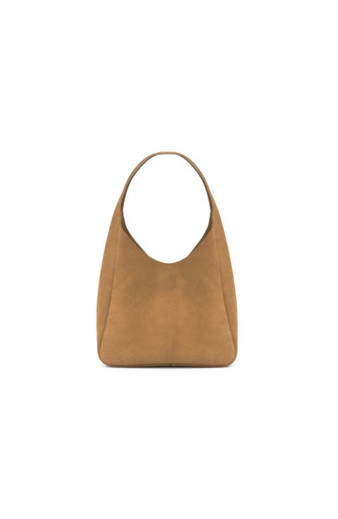 Phoebe Leather Hobo Nubuck Suede Shoulder Bag