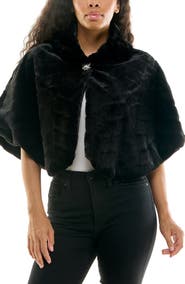 Nina Leonard Faux Fur Capelet Bolero