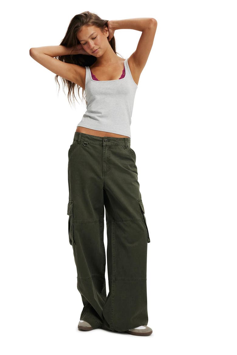 Women's Benny Cargo Pant, Alternate, color, Dark Washed Green