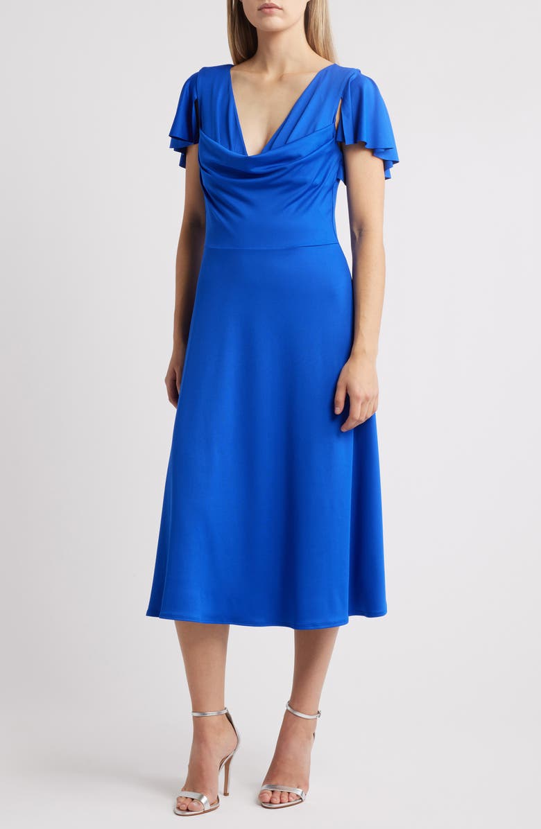 Black Halo Anabela Flutter Sleeve Cocktail Dress, Main, color, 