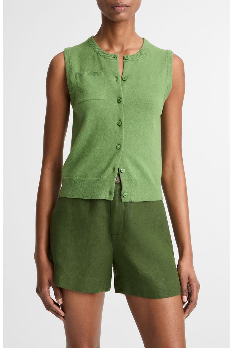Button Front Sweater Vest, Main, color, GARDEN