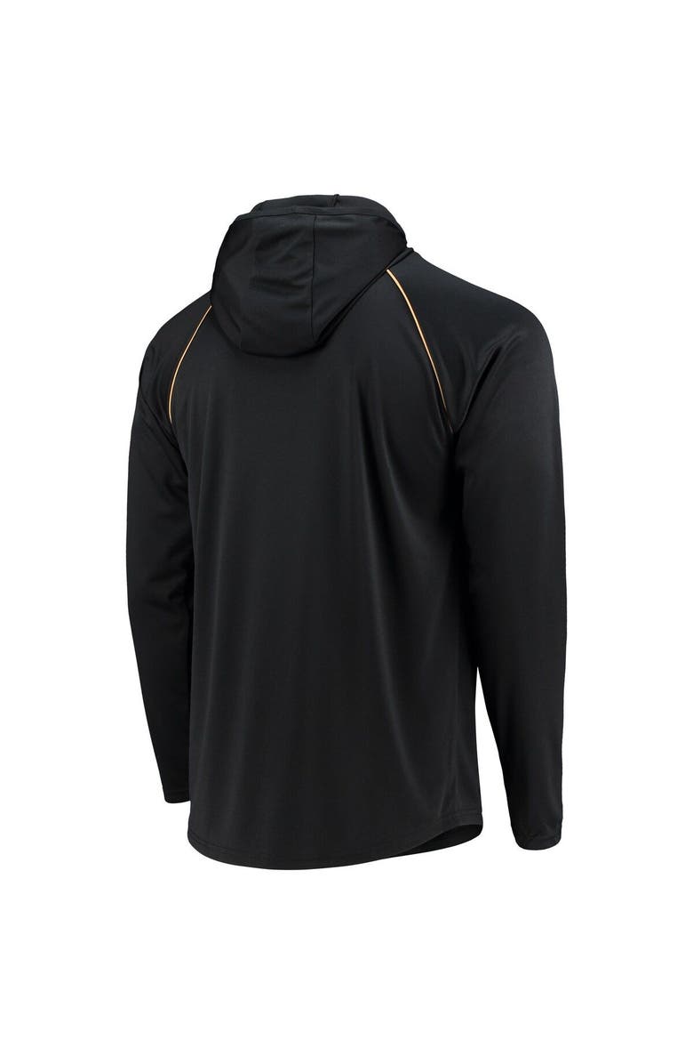 STARTER Men's Starter Black New Orleans Saints Throwback Raglan Hoodie Long Sleeve T-Shirt, Alternate, color,