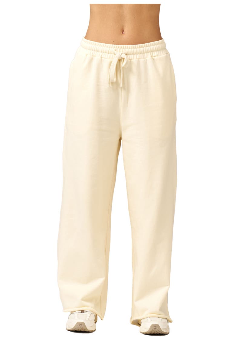 Cozy Coast Airport Wide Leg Sweatpants, Main, color, Cream