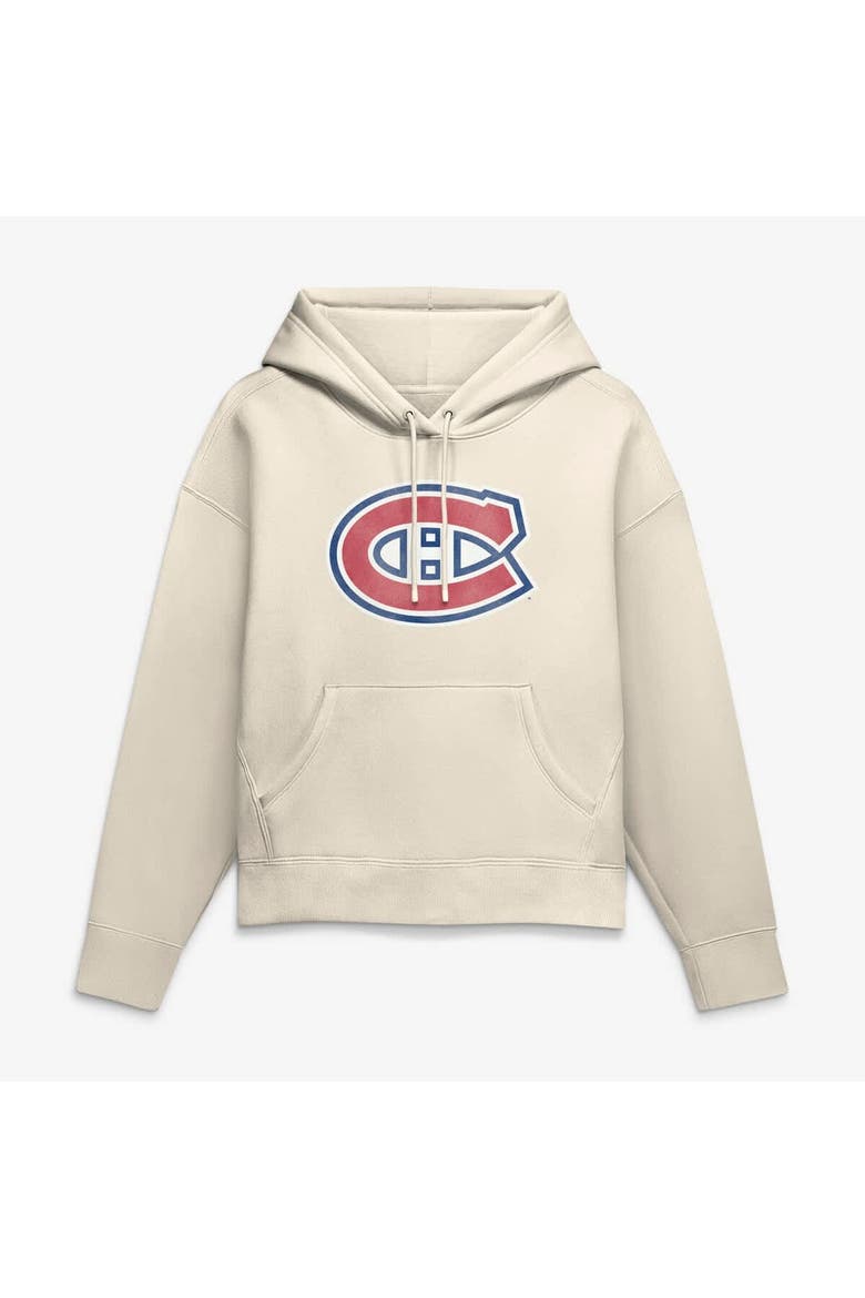 Women's Fanatics Cream Montreal Canadiens Elevated Distressed Logo Hoodie, Alternate, color, Cream