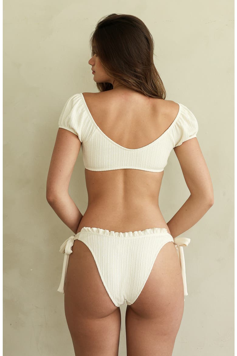 Toledo Cheeky Bikini Bottom, Alternate, color, Gardenia Pointelle