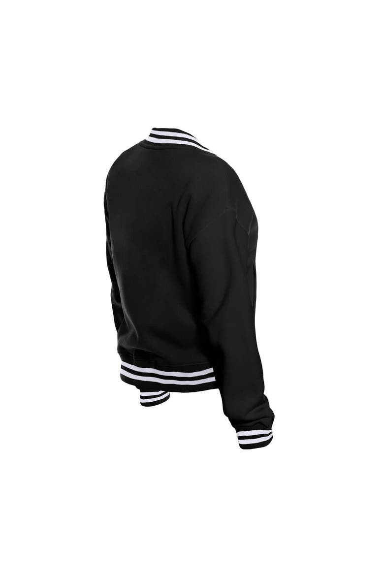 Women's New Era  Black Pittsburgh Steelers Throwback Fleece Full-Snap Jacket, Alternate, color, Black