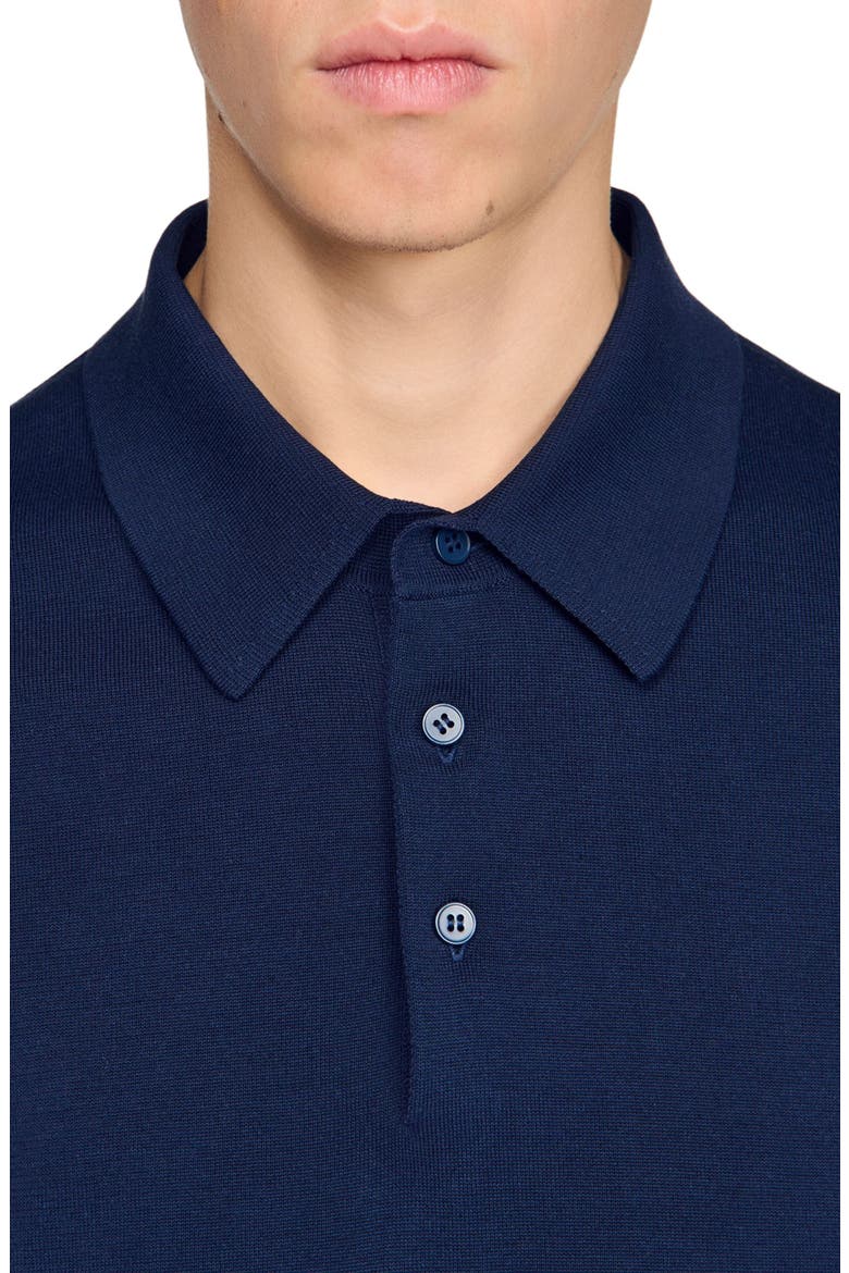 Cotton and silk polo shirt, Alternate, color, Royal blue