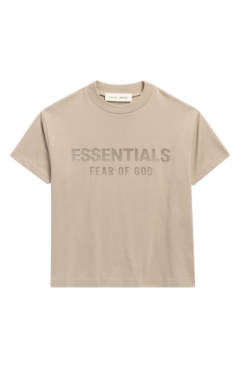 Fear of God Essentials Kids' Classic Metallic Logo Short Sleeve T-Shirt, Main, color, Timber