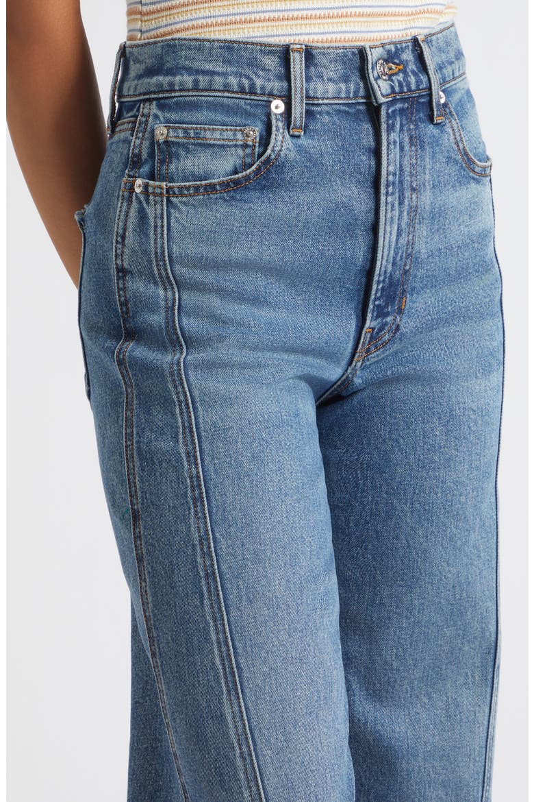 Taylor Curved Seam Wide Leg Jeans, Alternate, color, REBEL BLUE