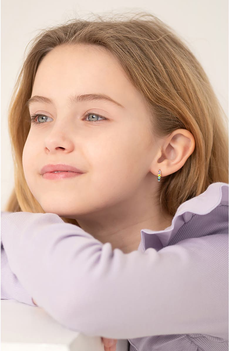 In Season Jewelry 14k Multicolored Heart Cascade Earrings, Alternate, color, Gold