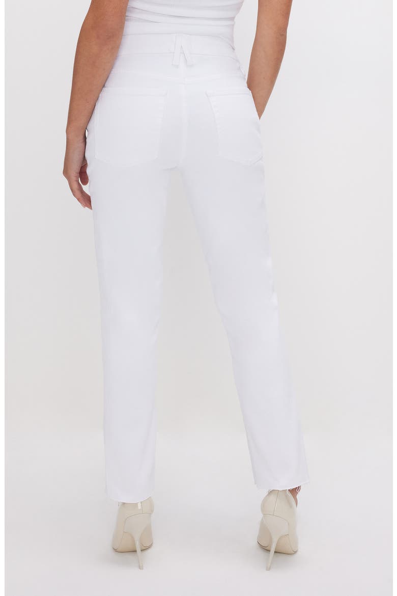 Good Petite Raw Hem Straight Leg Jeans, Alternate, color, WHITE037