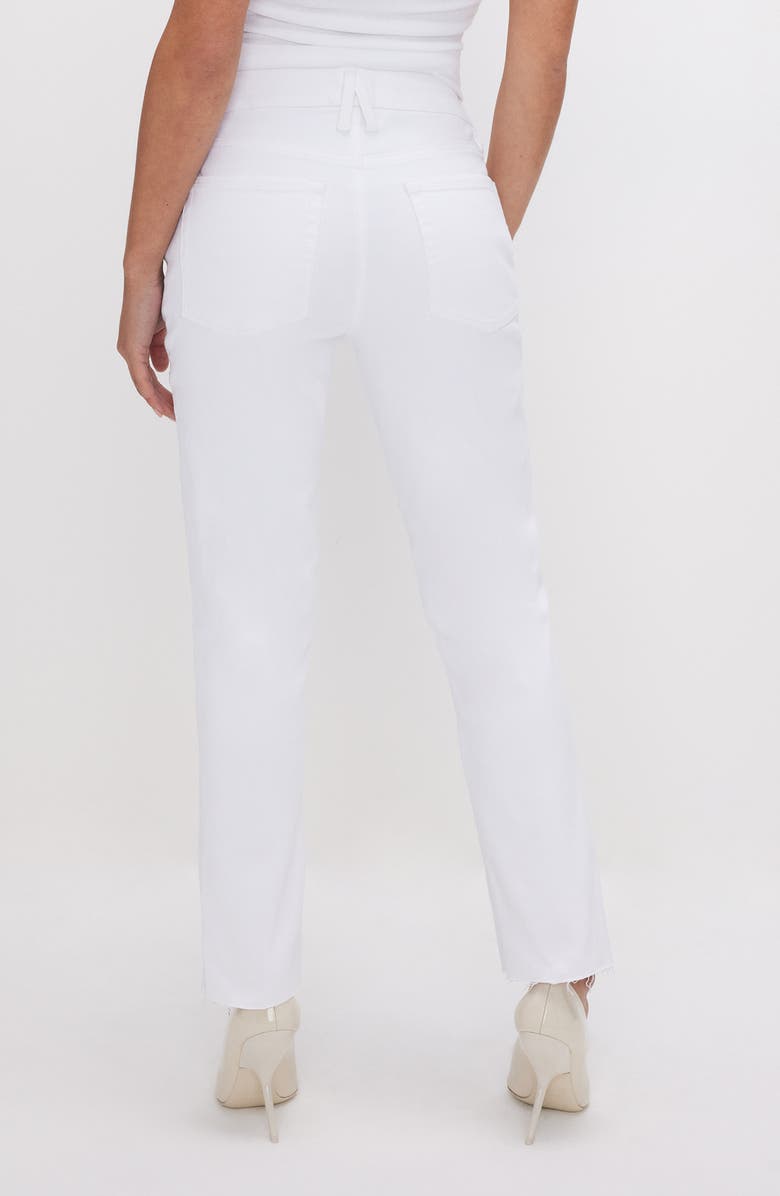 Good American Good Petite Raw Hem Straight Leg Jeans, Alternate, color, 