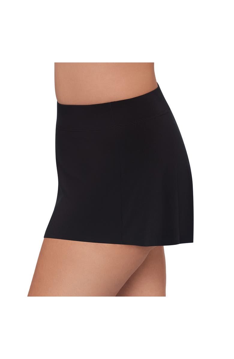 Trimshaper Mid-Rise Drape Control Plus Size Swim Short, Alternate, color, Black