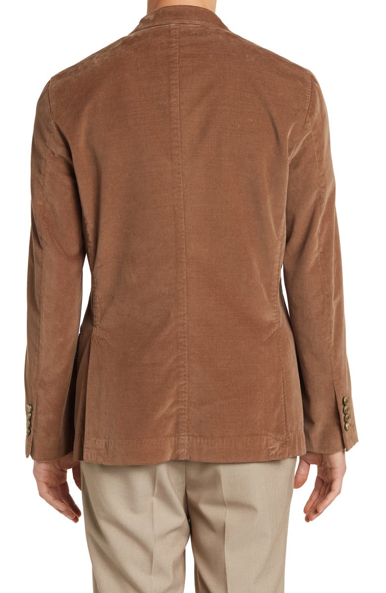 Brunello Cucinelli Double Breasted Peak Lapel Cotton Blazer, Alternate, color,