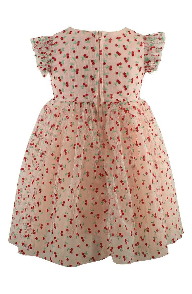 Popatu Cherry Print Mesh Dress, Alternate, color, 