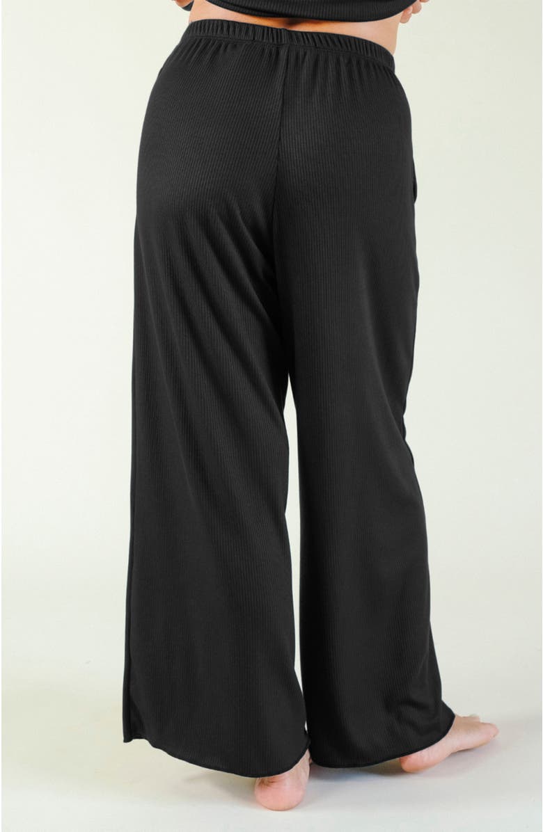 POPLINEN Hedy Ribbed Modal Lounge Pant, Alternate, color, Black