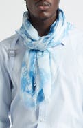 McQueen Classic Skull Bleached Foulard Scarf