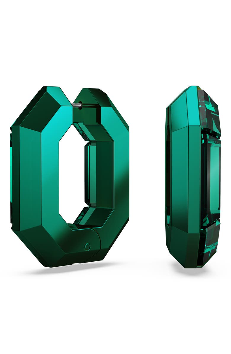 Swarovski Lucent Hoop Earrings, Alternate, color, Green