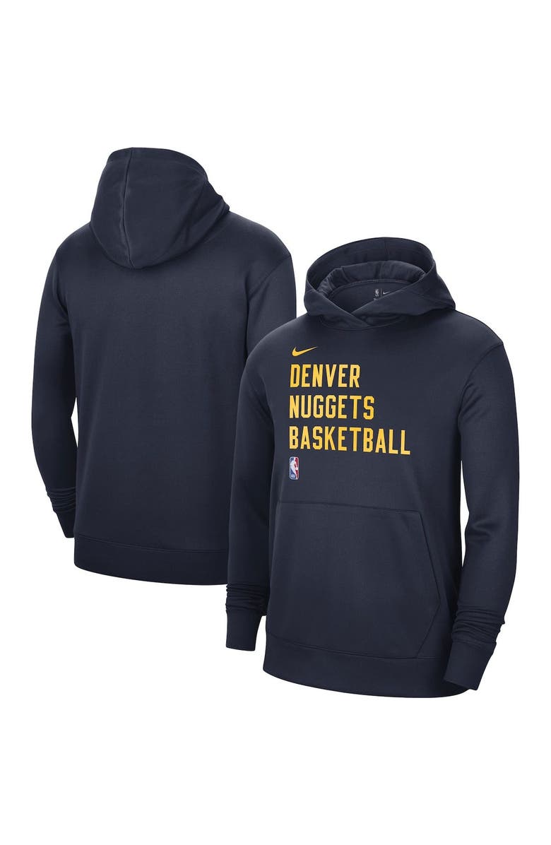Nike Unisex Nike Navy Denver Nuggets 2023/24 Performance Spotlight On-Court Practice Pullover Hoodie, Main, color,