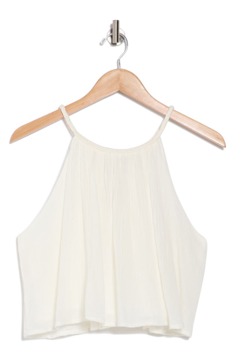Elan Rope Strap Cotton Cover-Up Tank, Alternate, color, White
