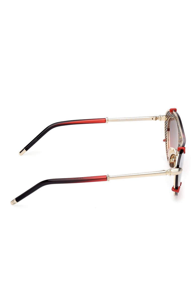 Oval Sunglasses, Alternate, color, PALE GOLD / ZEISS LENS RED