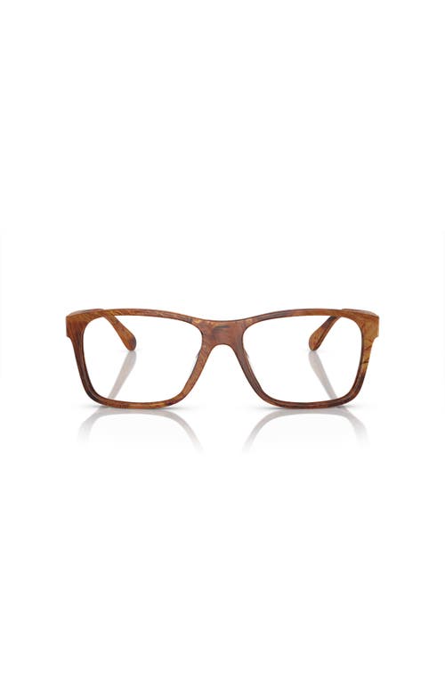 Ralph Lauren 56mm Rectangle Optical Glasses In Brown