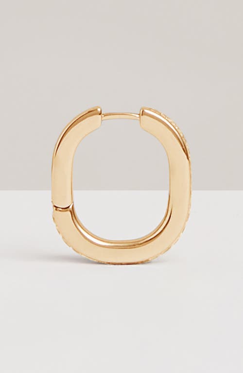 Reiss Mia Modern Cubic Zirconia Hoop Earrings In Gold Tone/clear Crystal
