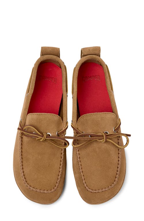 Camper Right Nina Suede Lace-up Boat Shoes In Brown