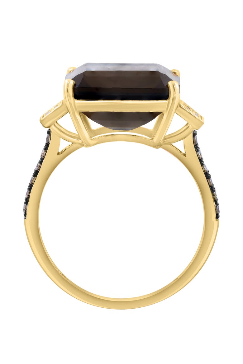Smoky Quartz & Diamond Ring, Alternate, color, BROWN