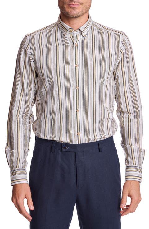 Brian Linen Blend Button-Down Shirt