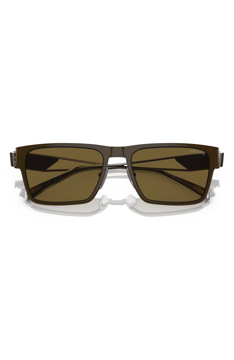 Prada 60mm Square Sunglasses, Alternate, color, Dark Brown