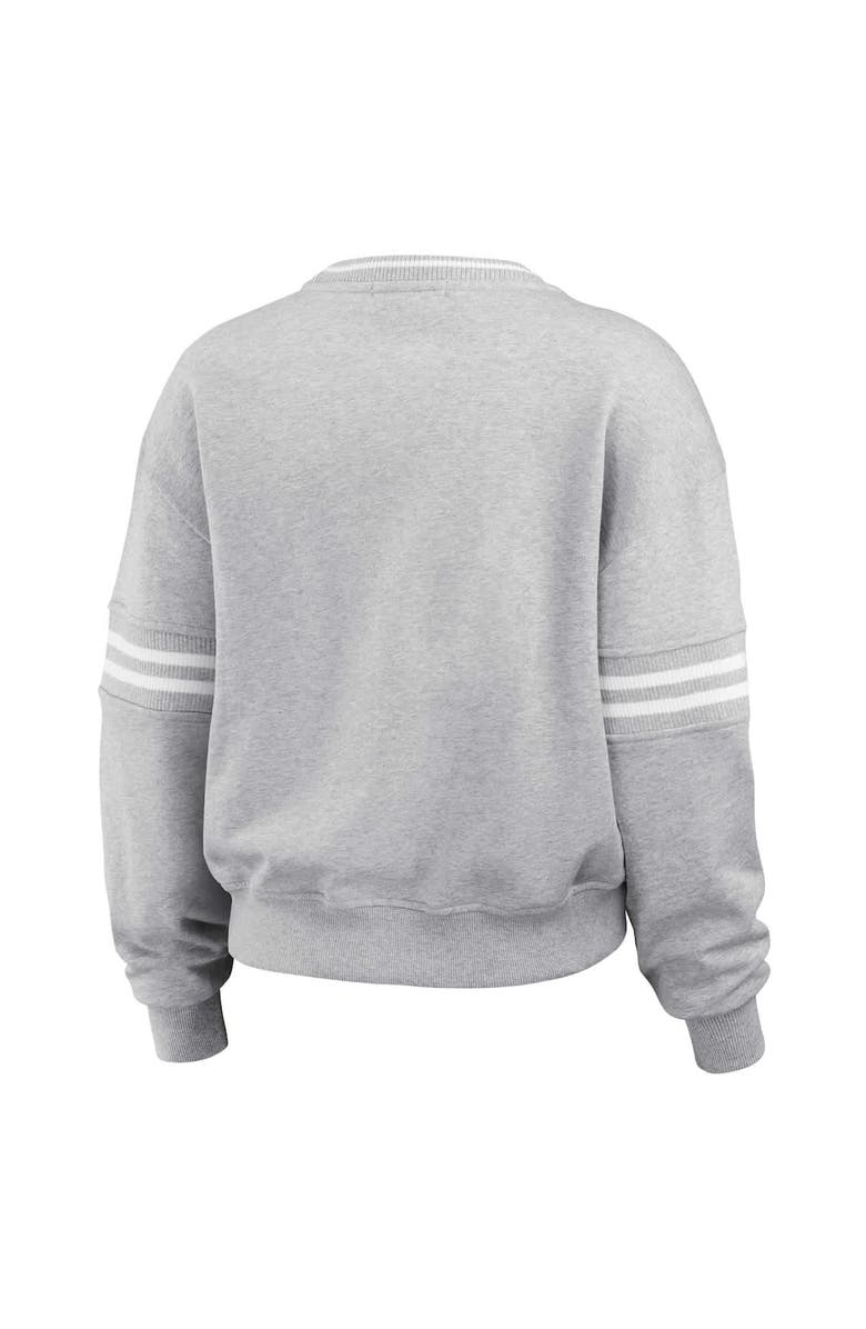 WEAR by Erin Andrews Women's WEAR by Erin Andrews Heather Gray Oregon Ducks Classic Stripe Pullover Sweater, Alternate, color, Heather Gray