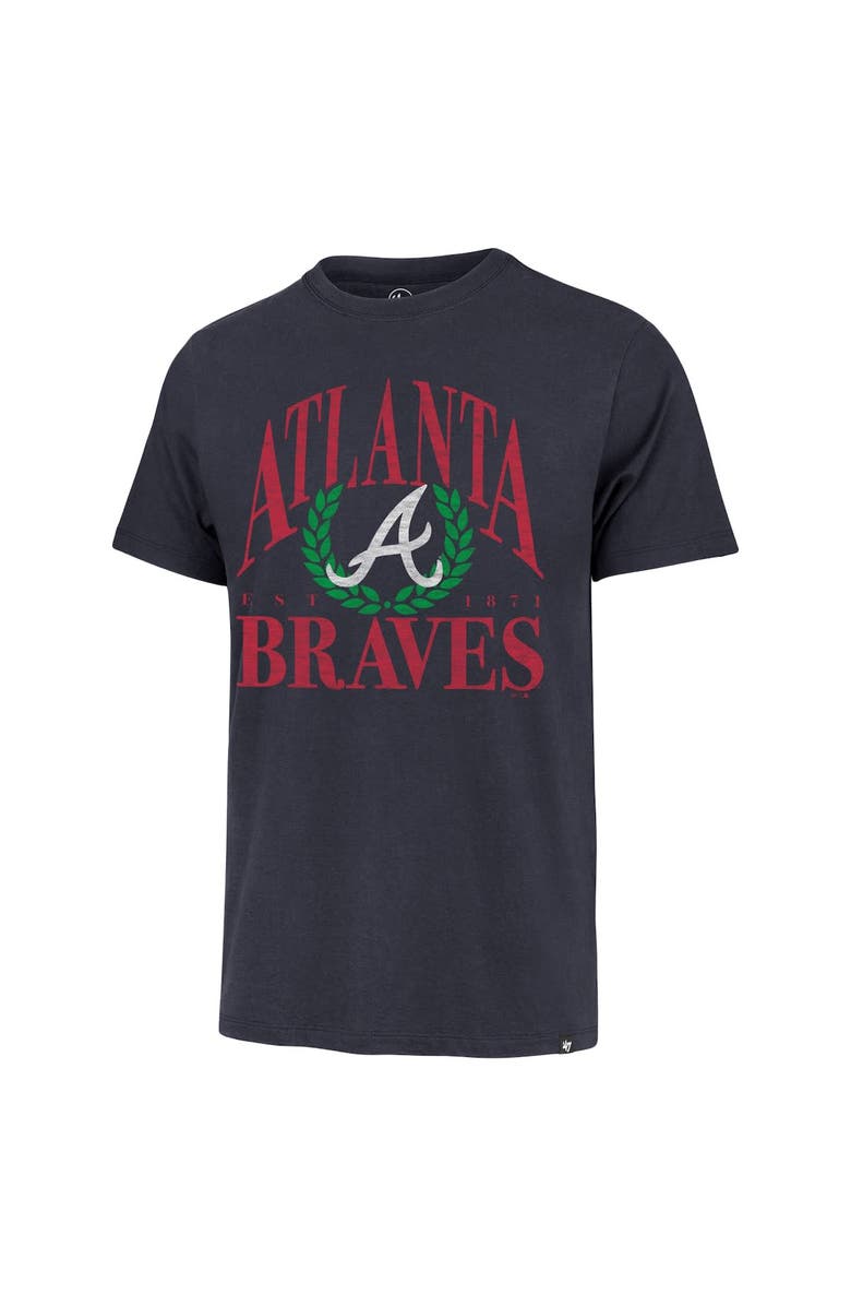 '47 Men's '47 Navy Atlanta Braves Pitchout Franklin T-Shirt, Alternate, color, 
