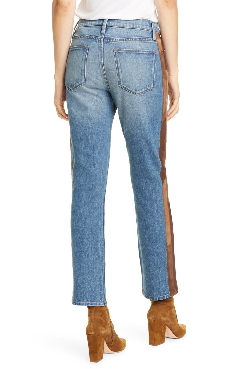 FRAME Le High Straight Side Panel Jeans, Alternate, color, 