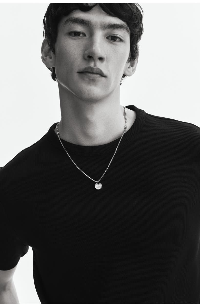 H&M Slim Fit Ribbed T-shirt, Alternate, color, Black