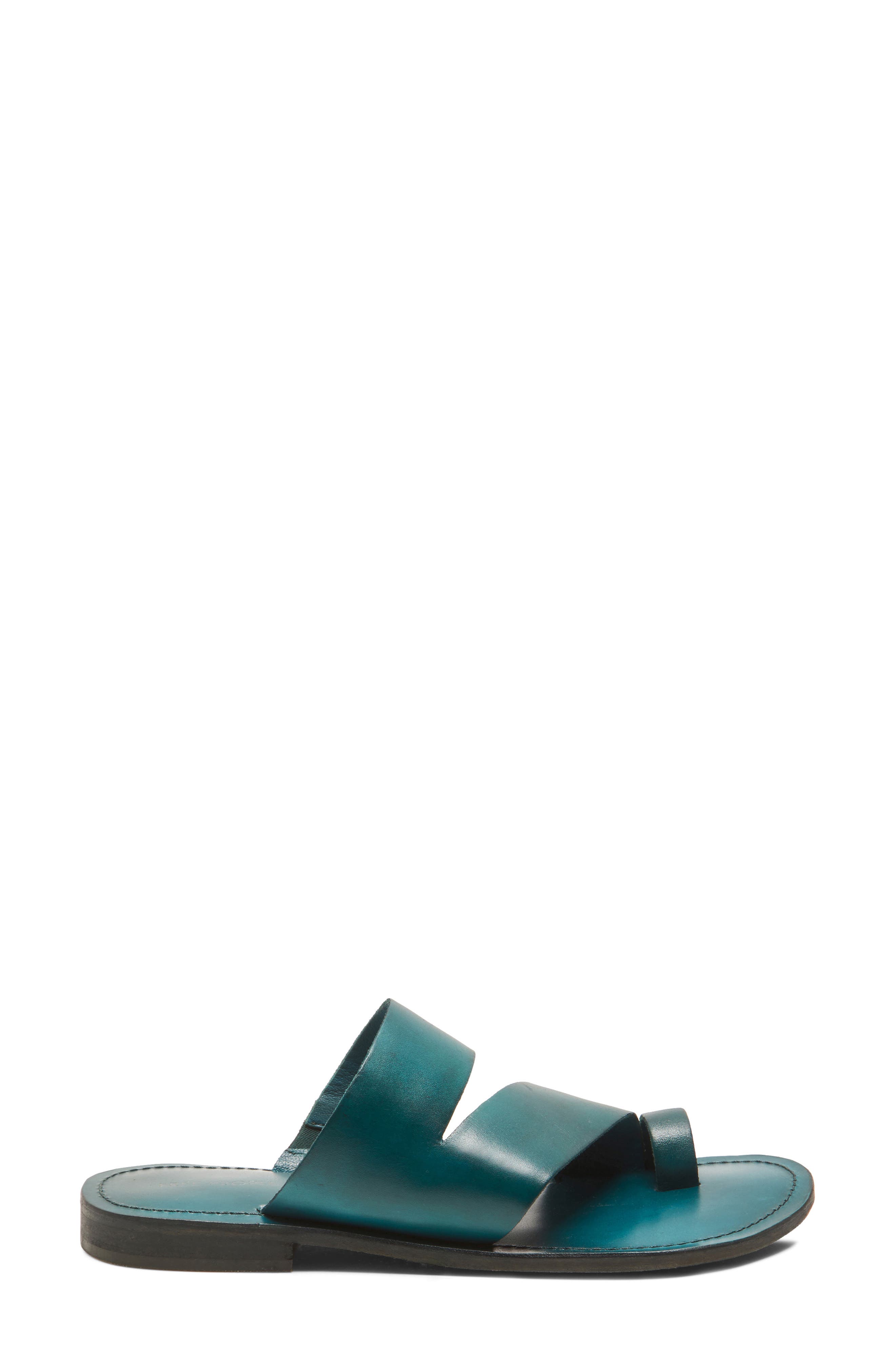 Abilene Toe Loop Sandal, Alternate, color, EMERALD TIDE LEATHER