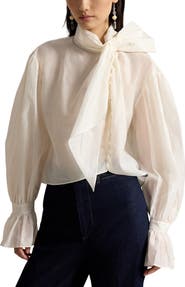 Polo Ralph Lauren Cotton & Silk Organdy Top