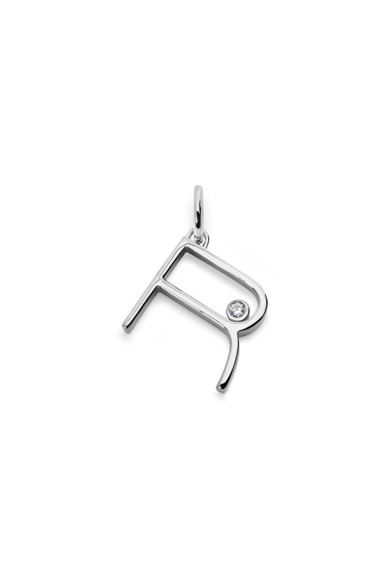 Lab Grown Diamond Initial Pendant, Main, color, STERLING SILVER R