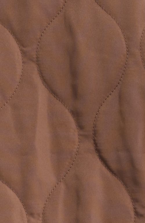 Thread & Supply Knit Collar Quilted Jacket In Brown