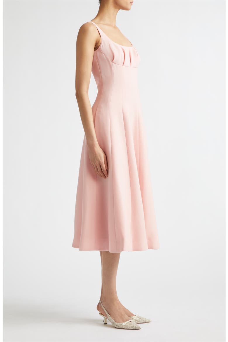Collins Gathered Wool Crepe A-Line Dress, Alternate, color, LIGHT PINK