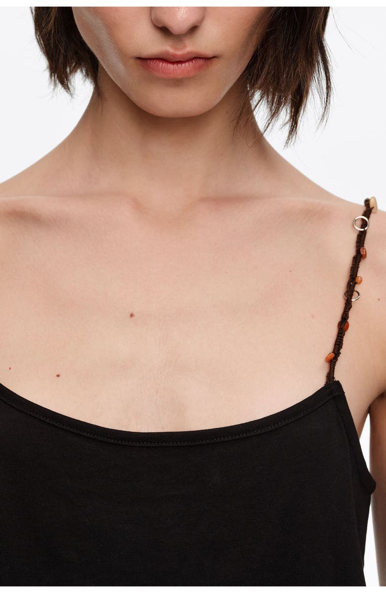 Bimba y Lola Strappy Top With Decorative Stones, Alternate, color, Black
