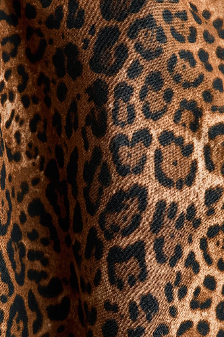 Tie-belt Dress, Alternate, color, Brown/leopard print